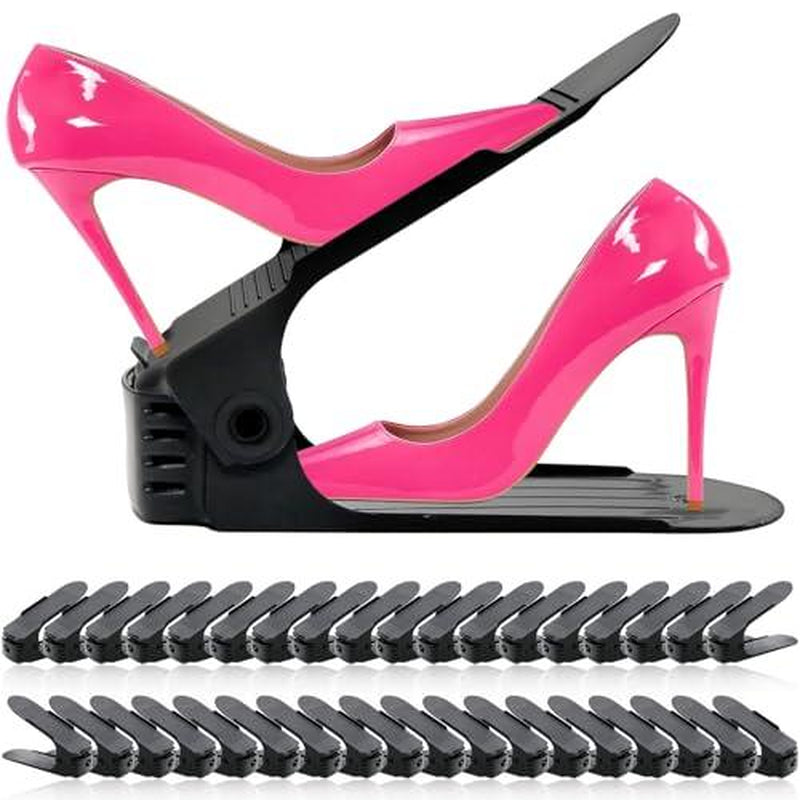 20-Pack Adjustable Shoe Slots Organiser – Maximise Closet Space with Stackable Shoe Storage