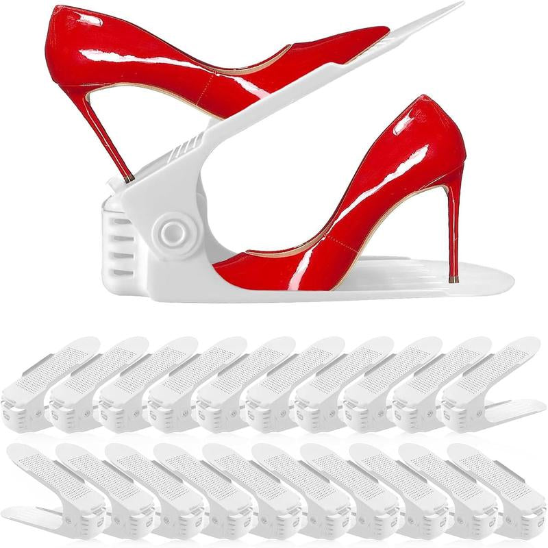 20-Pack Adjustable Shoe Slots Organiser – Maximise Closet Space with Stackable Shoe Storage