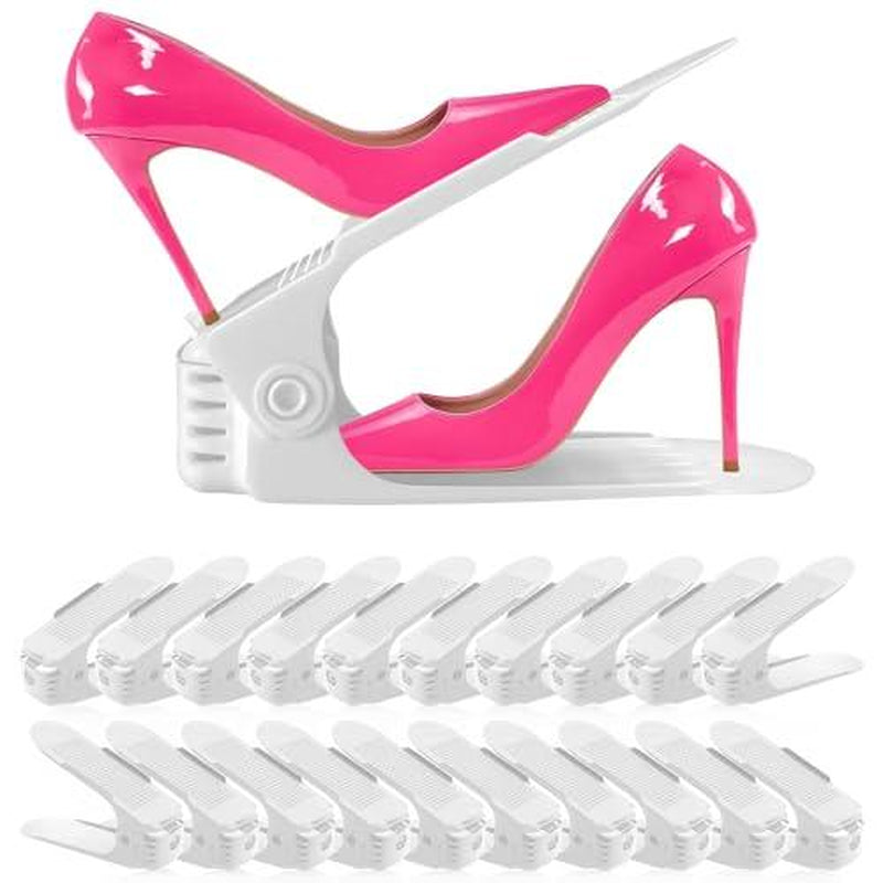 20-Pack Adjustable Shoe Slots Organiser – Maximise Closet Space with Stackable Shoe Storage