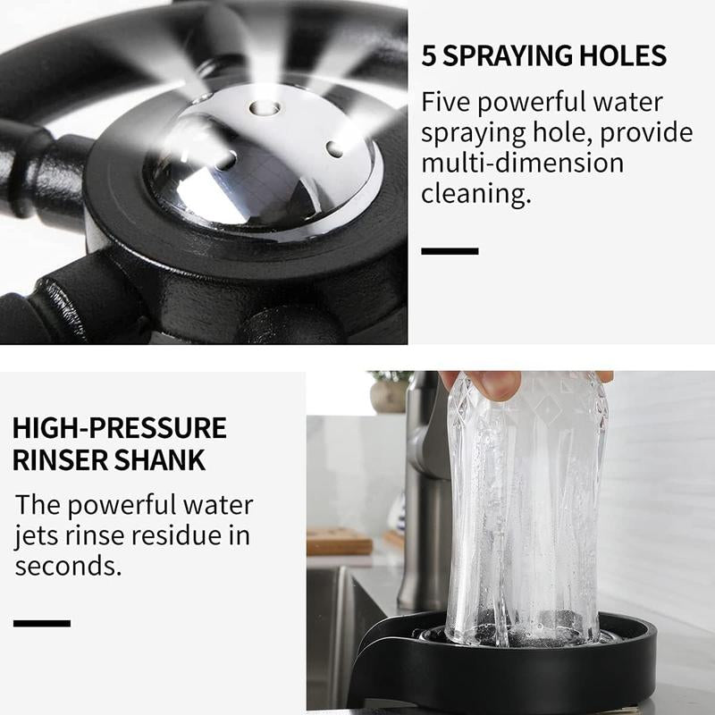 Matte Black Automatic Glass Rinser