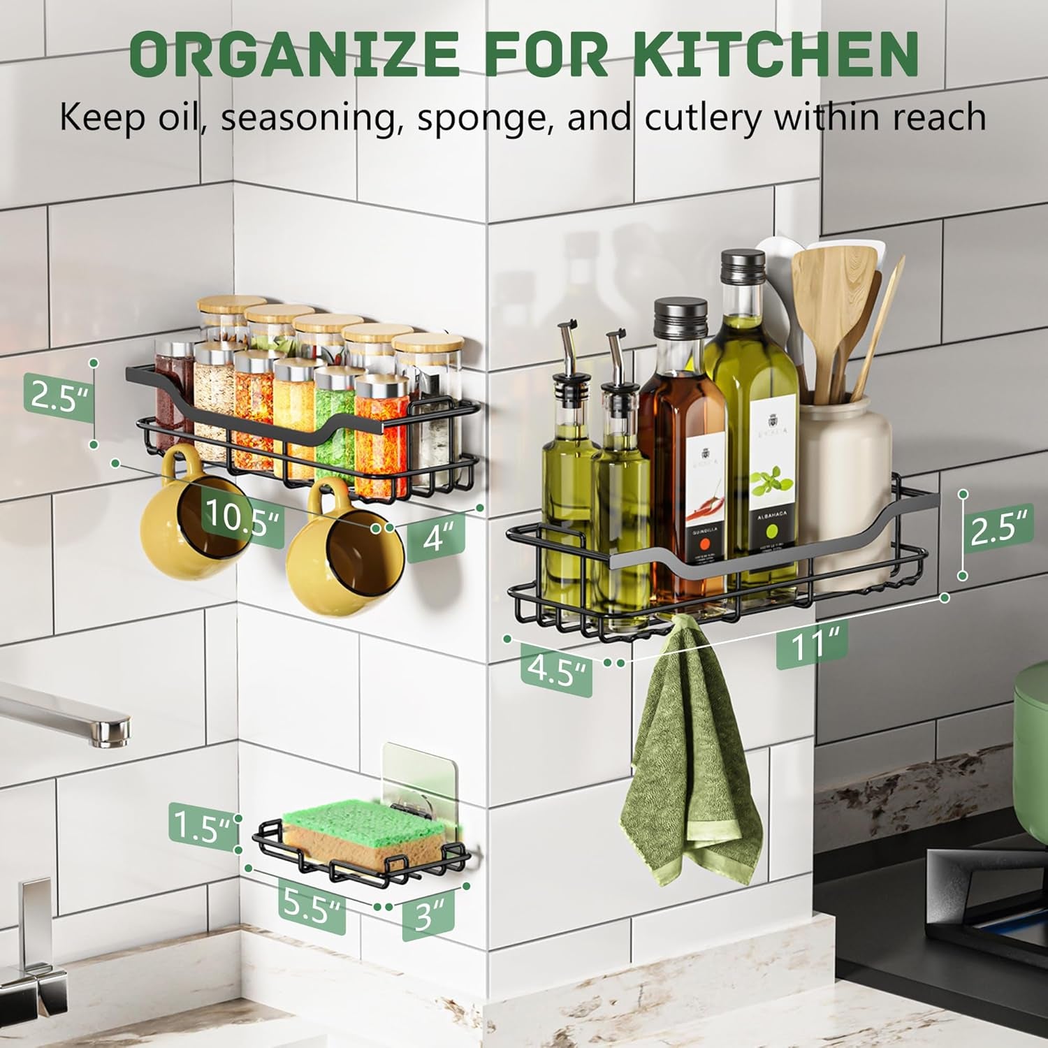 3-Pack Corner Shower Caddy – Adhesive Stainless Steel Bathroom Organiser with Soap Holder & Hooks | No-Drill Rustproof Shower Shelves