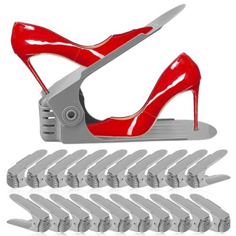 20-Pack Adjustable Shoe Slots Organiser – Maximise Closet Space with Stackable Shoe Storage