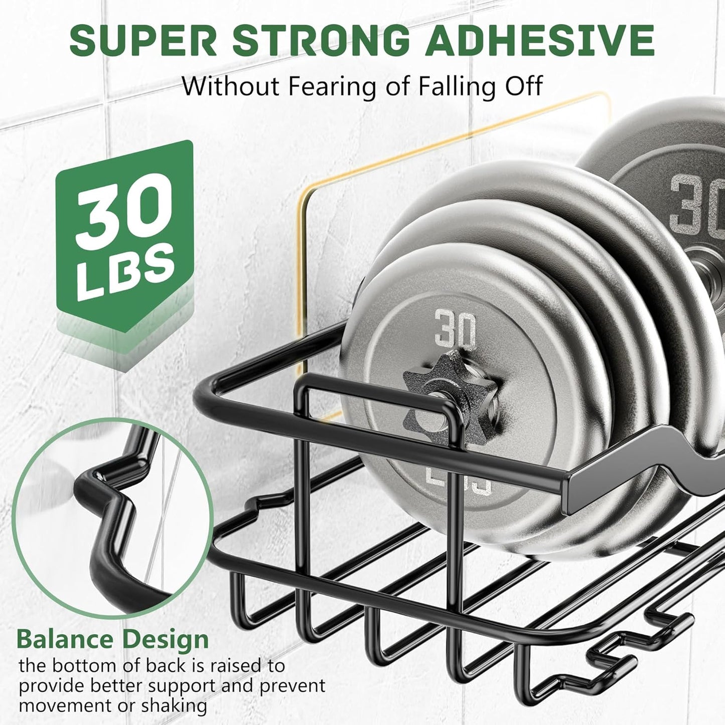 3-Pack Corner Shower Caddy – Adhesive Stainless Steel Bathroom Organiser with Soap Holder & Hooks | No-Drill Rustproof Shower Shelves