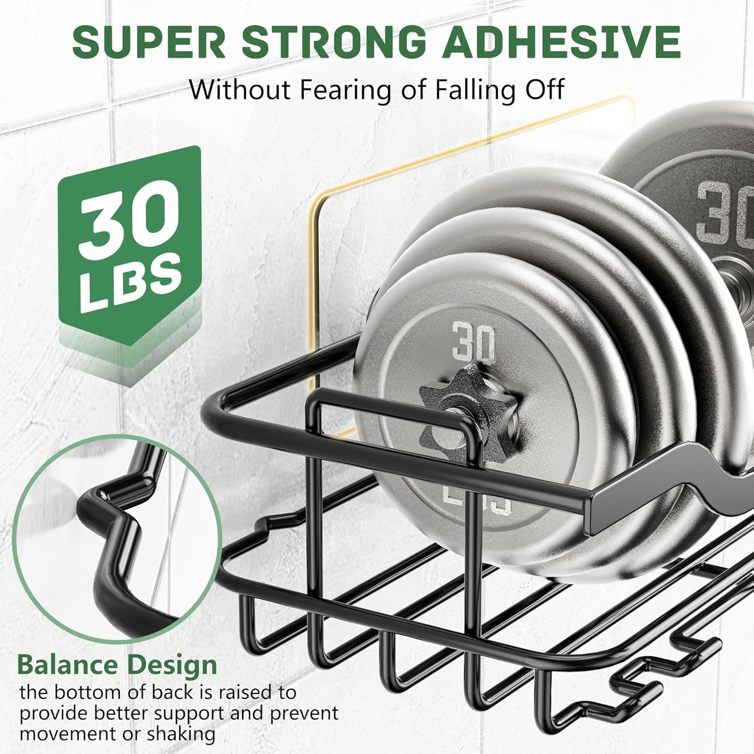 3-Pack Corner Shower Caddy – Adhesive Stainless Steel Bathroom Organiser with Soap Holder & Hooks | No-Drill Rustproof Shower Shelves